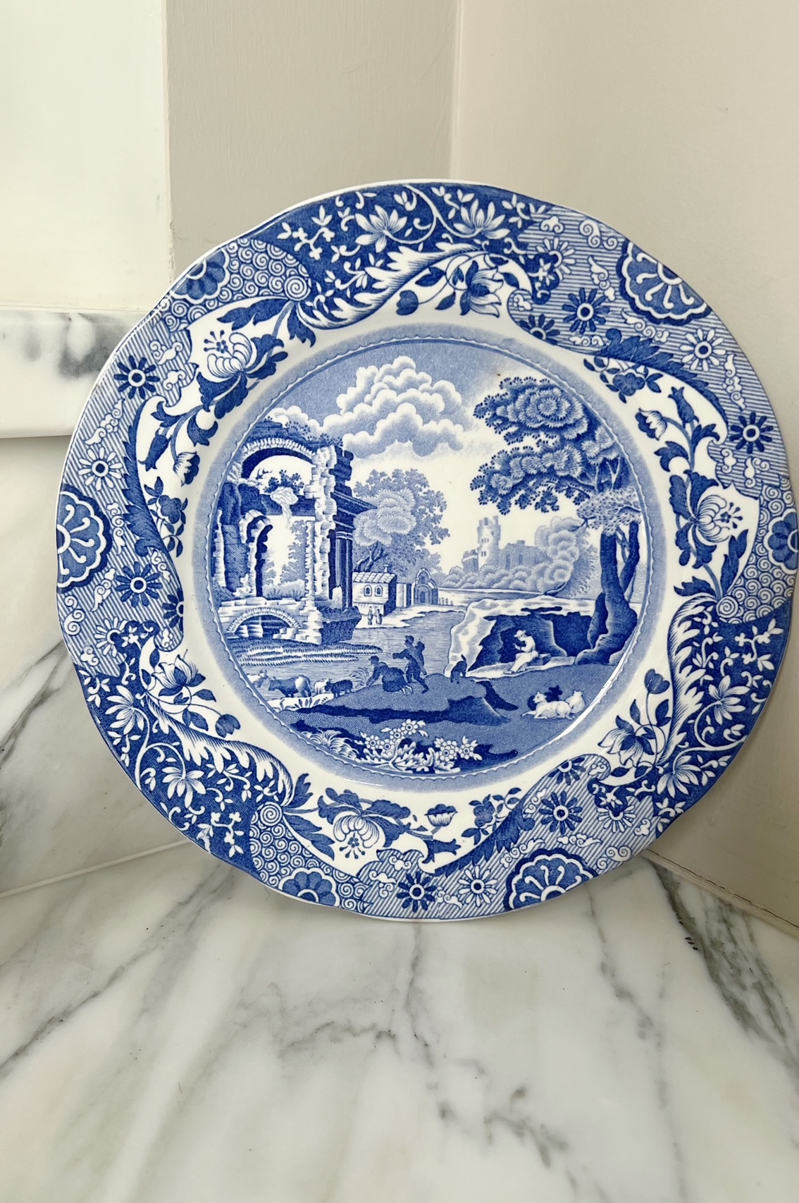 Series Spode China Plates Vintage Spode Blue And White Italian