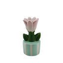 Mint and pink tulip candle holder