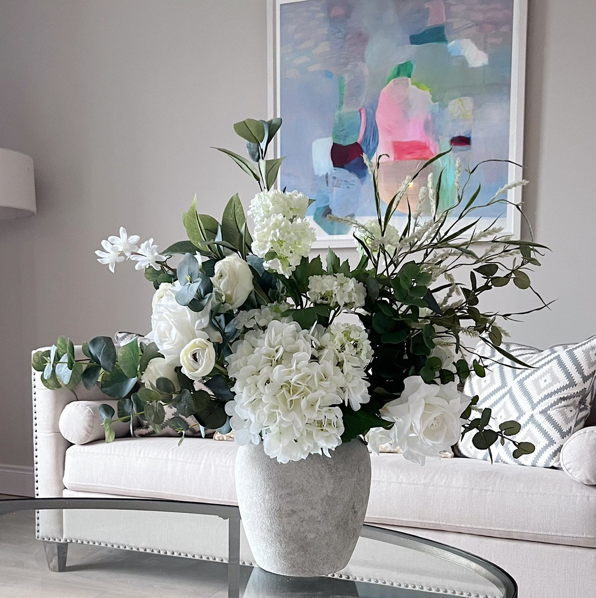 Faux White and Green Deluxe Arrangement – The Irish Country Home