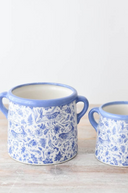 Blue Hare Floral Pot, 18.7cm