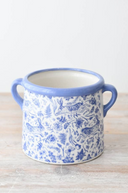 Blue Hare Floral Pot, 18.7cm