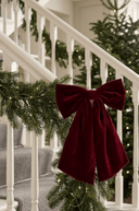 Burgundy Velvet Bow 31cm - The Irish Country Home
