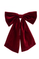 Burgundy Velvet Bow 31cm - The Irish Country Home