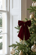 Burgundy Velvet Bow 31cm - The Irish Country Home