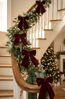 Burgundy Velvet Bow 31cm - The Irish Country Home