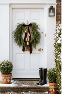 Cedar Wreath with Velvet Bow & Bells 66cm - The Irish Country Home