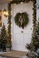 Cedar Wreath with Velvet Bow & Bells 66cm - The Irish Country Home