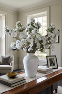 Faux White Cherry Blossom Bunch