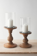 Glass Pillar Candle Holder, 30cm