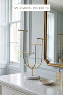 Gold & Marble-Look T-Bar Jewellery Stand 20x10x27cm