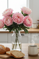 Faux Light Pink Peony Stem