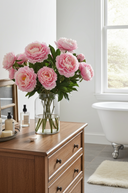 Faux Light Pink Peony Stem