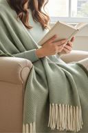 Supersoft Lambswool Throw Landscape Green