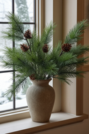 Faux Pine Branch with Cones