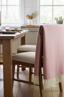 Supersoft Herringbone Lambswool Throw Pale Pink