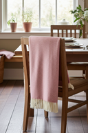 Supersoft Herringbone Lambswool Throw Pale Pink