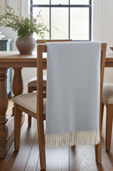 Supersoft Herringbone Lambswool Throw Ice Blue