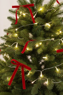 Mini Red Velvet Christmas Tree Bows Set of 12