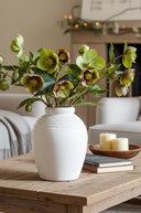 Faux Silk Green Burgundy Helleborus Flower Stem