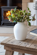 Faux Silk Green Burgundy Helleborus Flower Stem