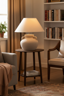 Amphora Stoneware Lamp with Cream Shade