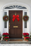 Red Velvet Christmas Bow With Clip 45cm