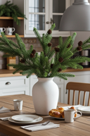 Faux Pine branch with cones 76cm