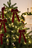 Burgundy Velvet Bows 21cm Set of 6