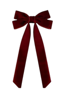 Burgundy Velvet Bows 21cm Set of 6