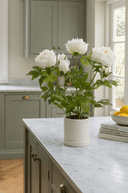 Faux White Peony in White Pot - The Irish Country Home