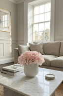 Faux Pink Hydrangeas in Ribbed Pot - The Irish Country Home