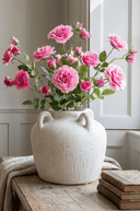 Faux Pink Rose Spray - The Irish Country Home