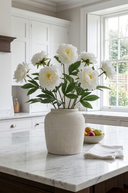 Faux White Peony Stem 80cm