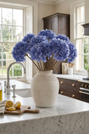 Faux Dark Blue Hydrangea Stem