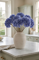 Faux Dark Blue Hydrangea Stem
