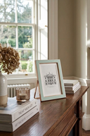Sage Green and Gold Enamel Photo Frame 4x6 inch