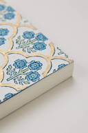 Block Printed Ruled Notebook (A5) - Trellis Indigo - The Irish Country Home