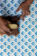 Block Printed Ruled Notebook (A5) - Trellis Indigo - The Irish Country Home