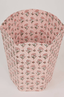 Pink Floral Block Print Paper Basket - The Irish Country Home