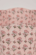 Pink Floral Block Print Paper Basket - The Irish Country Home