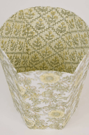 Block Printed Waste Paper Basket - Wild Rose Buttercream - The Irish Country Home
