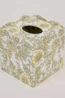 Block Printed Tissue Box - Wild Rose Buttercream - The Irish Country Home