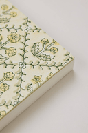 Block Printed Ruled Notebook A5 - Floral Lattice Buttercream - The Irish Country Home