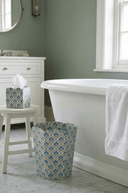 Blue Floral Block Print Tissue Box Cover - The Irish Country Home
