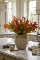 Faux Orange and Green Mini Ruscus Bush