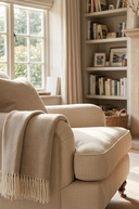 Supersoft Herringbone Lambswool Throw Soft Beige