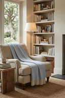 Supersoft Herringbone Lambswool Throw Ice Blue - The Irish Country Home