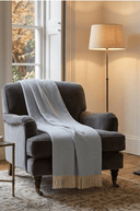 Supersoft Herringbone Lambswool Throw Ice Blue - The Irish Country Home