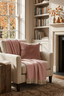 Supersoft Herringbone Lambswool Throw Pale Pink - The Irish Country Home