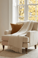 Supersoft Herringbone Lambswool Throw Oatmeal - The Irish Country Home